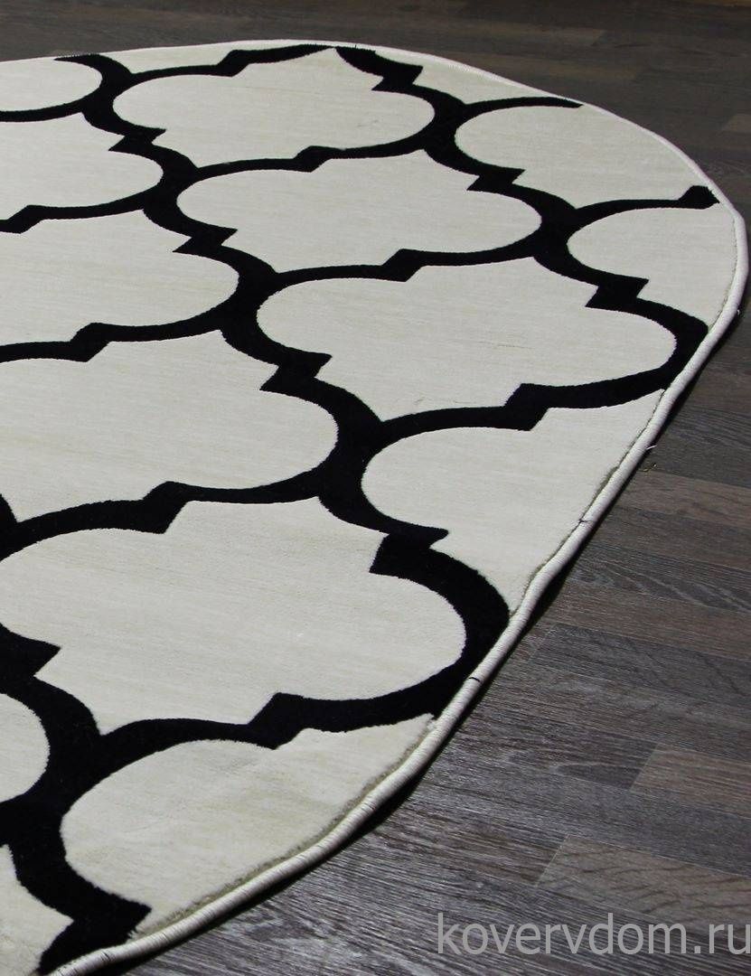 Ковер MEGA CARVING WK d422 CREAM-D.NAVY Овал Ковер MEGA CARVING WK d422 CREAM-D.NAVY Овал