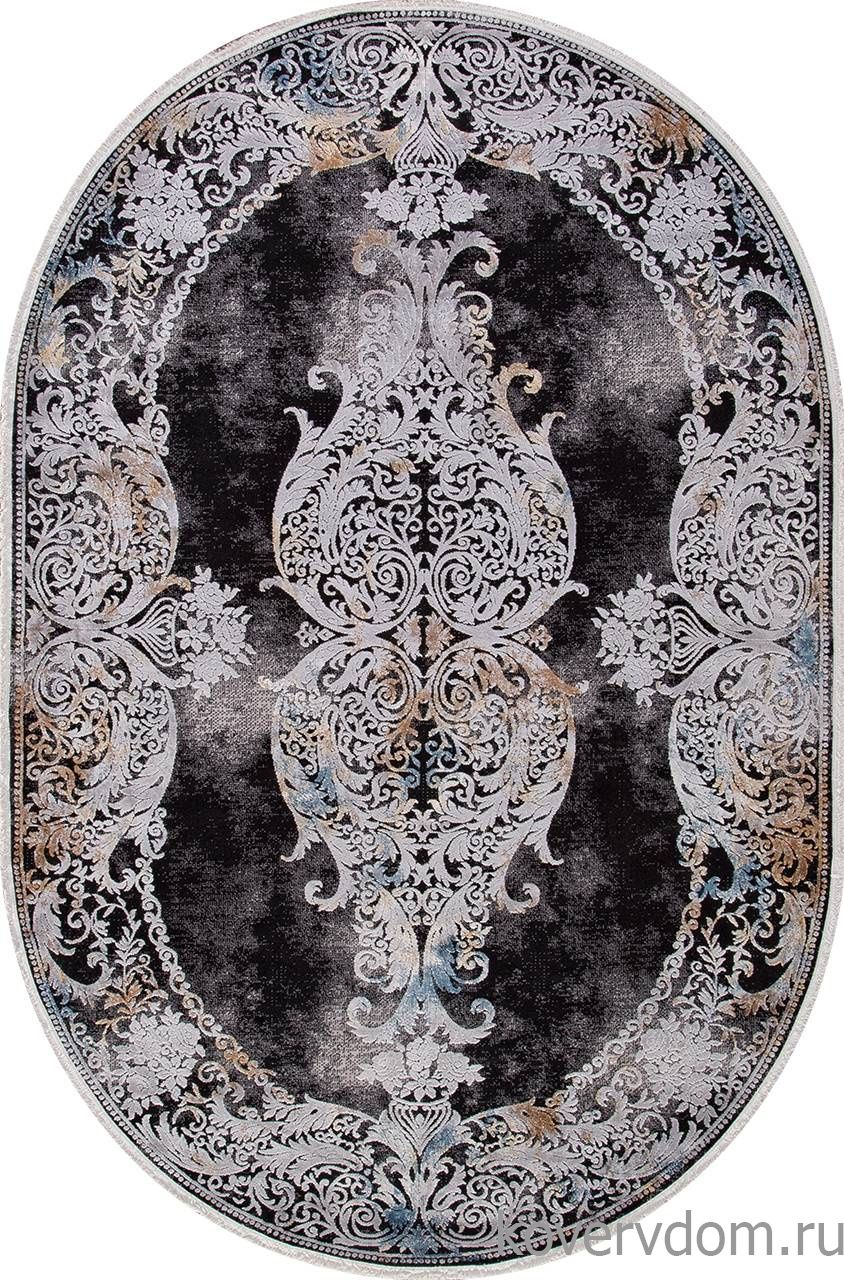 Ковер ERVA 18131 GRAY / BLACK Овал Ковер ERVA 18131 GRAY / BLACK Овал