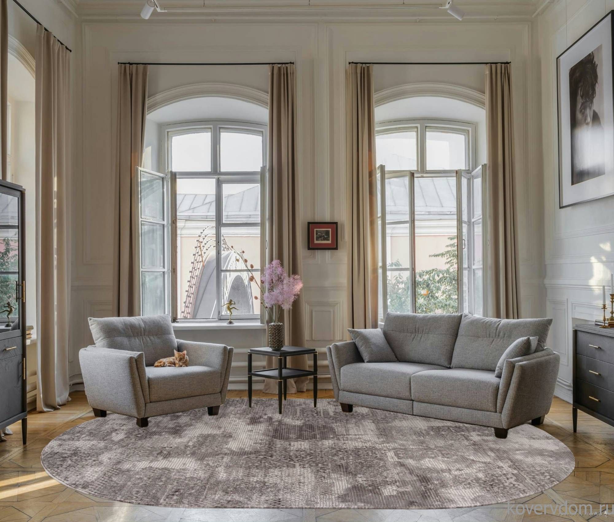 Ковер LUCCI P1157 L.GRAY / L.GRAY Овал